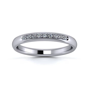 Platinum 2.5mm Quarter Grain Diamond Set Ring