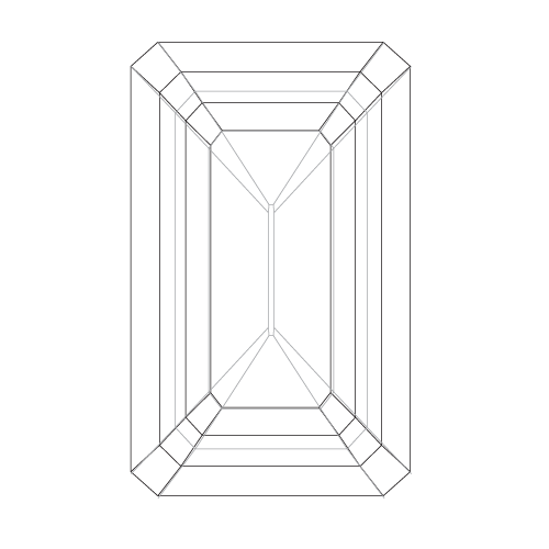 emerald cut diamond drawing