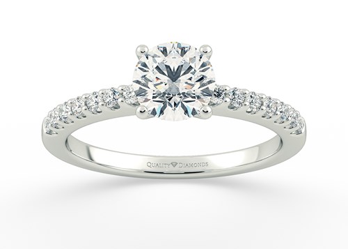 A Solitaire Diamond Engagement Ring with Side Stones