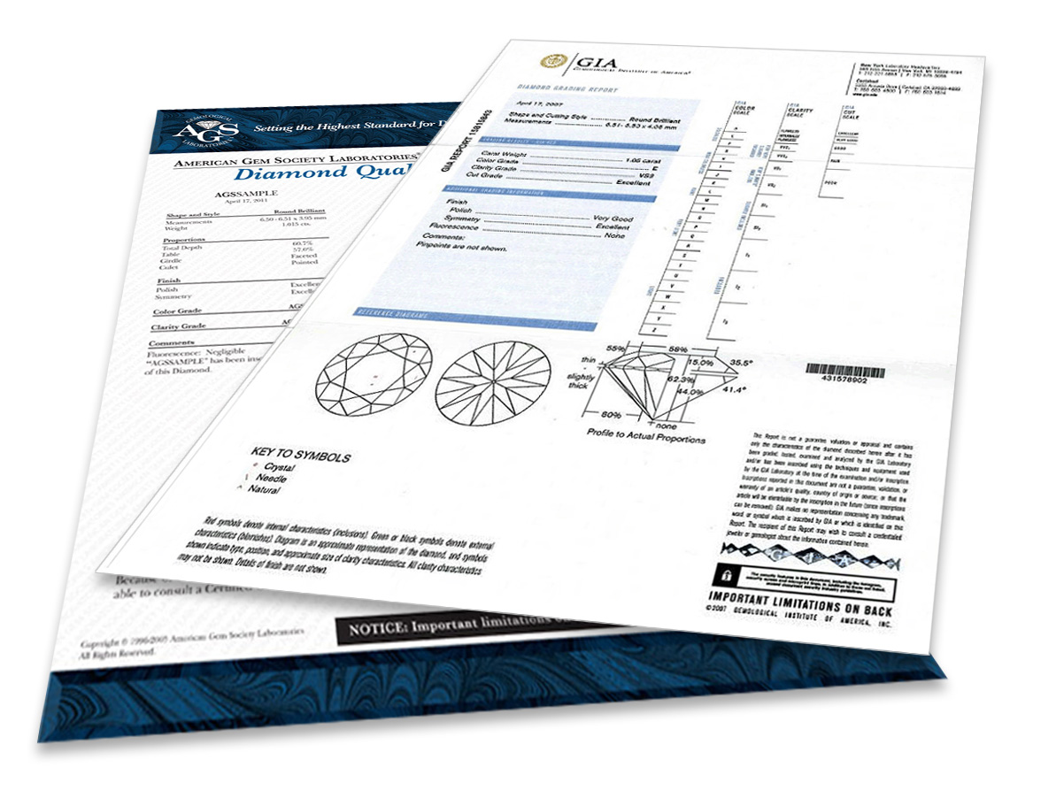 Different clearance diamond certifications