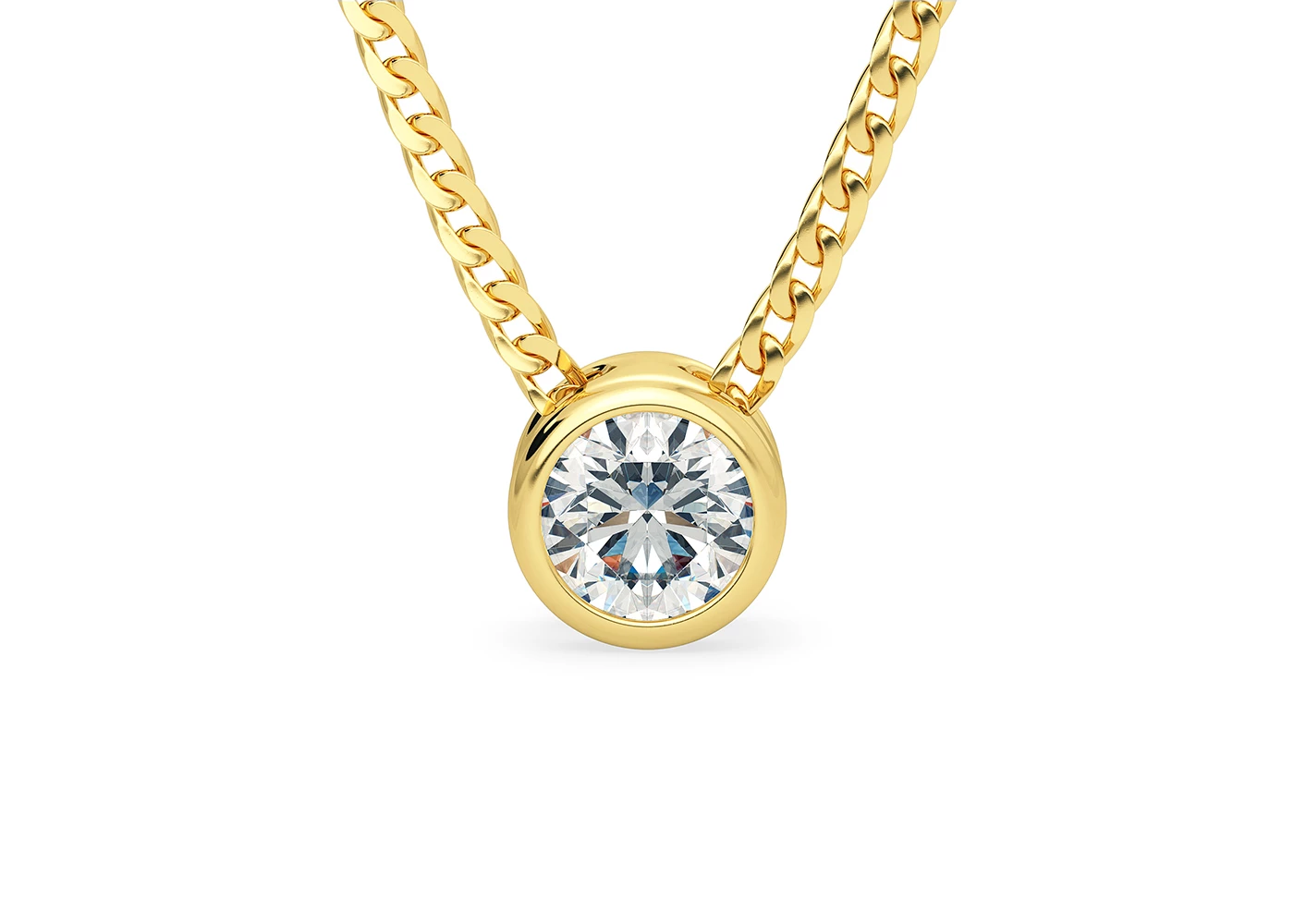 Round Brilliant Carina Diamond Pendant in 18K Yellow Gold