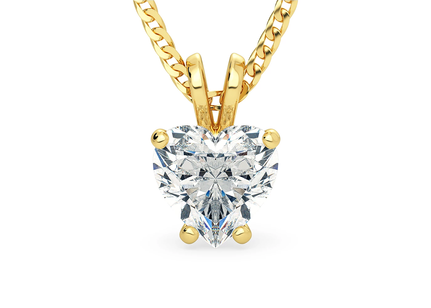 Heart Ettore Diamond Pendant in 18K Yellow Gold