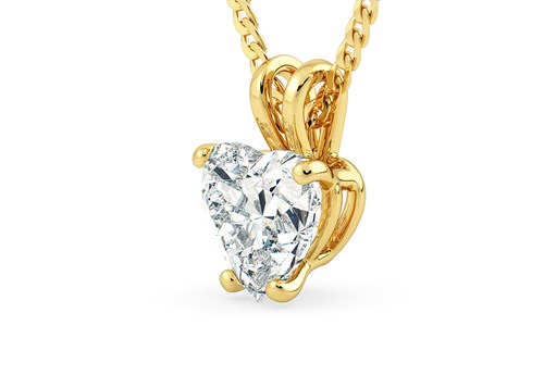 Heart Ettore Diamond Pendant in 18K Yellow Gold