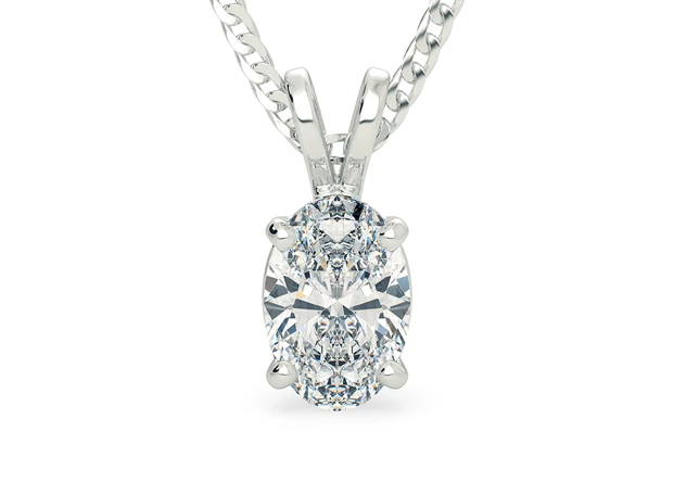 Two Carat Oval Diamond Pendant in Platinum 950