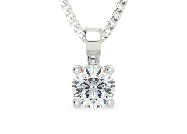 Half Carat Round Brilliant Diamond Pendant in Platinum 950