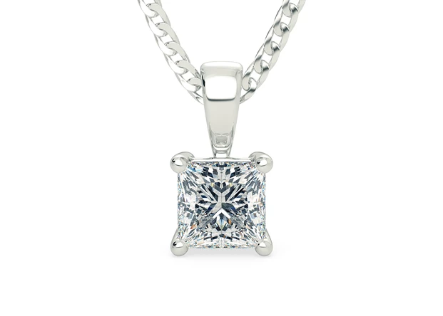 Princess Mirabelle Diamond Pendant in 18K White Gold