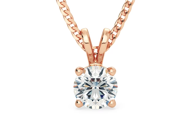 Round Brilliant Mirabelle Diamond Pendant in 18K Rose Gold