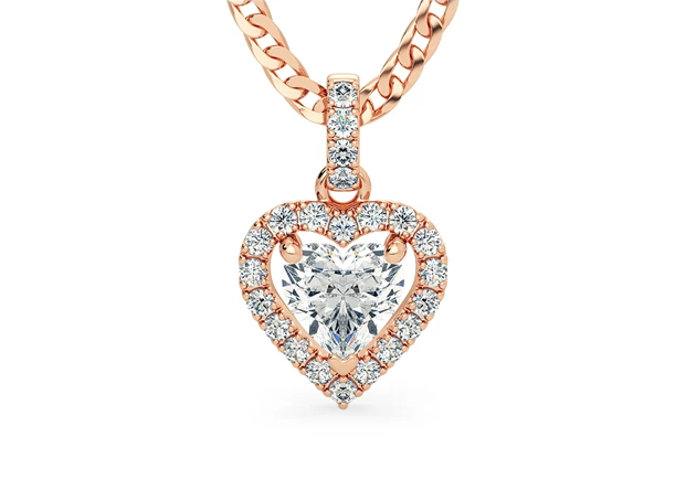 Heart Bijou Diamond Pendant in 18K Rose Gold