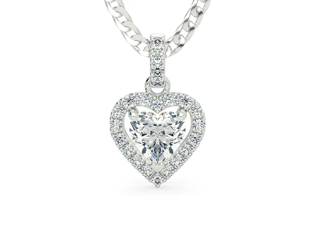 Heart Bijou Diamond Pendant in 18K White Gold