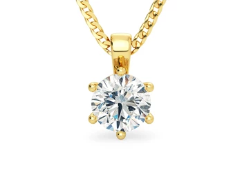 Round Brilliant Bellezza Diamond Pendant in 18K Yellow Gold