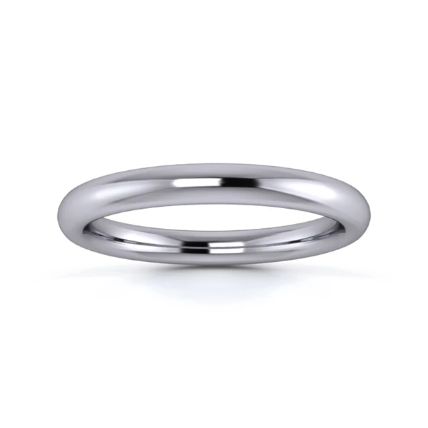 Platinum 950 2.5mm Heavy Weight Slight Court Wedding Ring