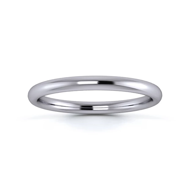 Palladium 950 2mm Medium Weight Slight Court Wedding Ring