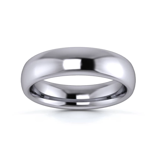 Palladium 950 5mm Heavy Weight Slight Court Wedding Ring