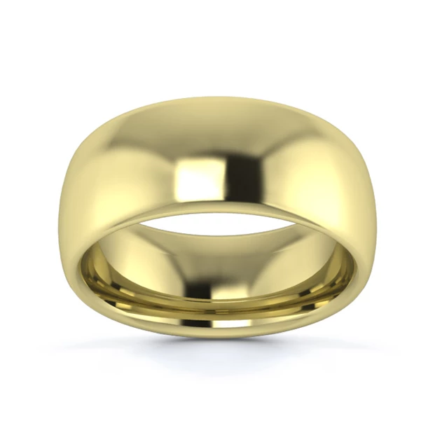 18K Yellow Gold 8mm Heavy Weight Slight Court Wedding Ring