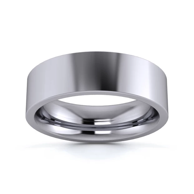 Platinum 950 6mm Heavy Weight Flat Court Wedding Ring