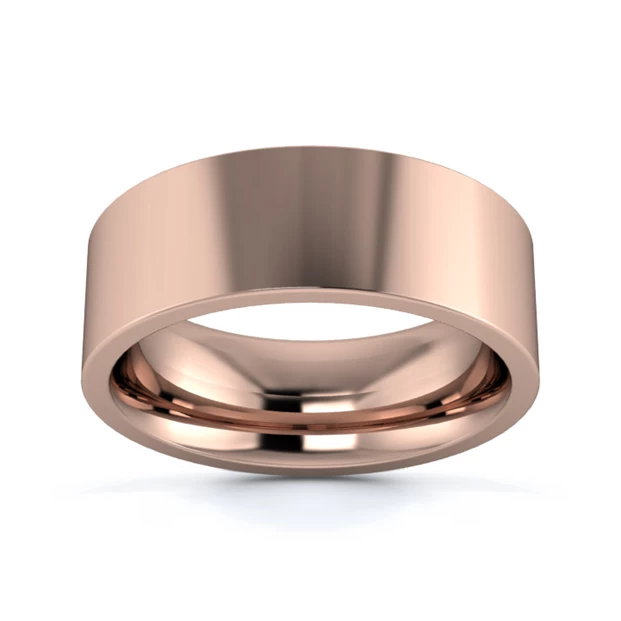 9K Rose Gold 7mm Heavy Weight Flat Court Wedding Ring