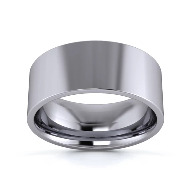 Platinum 950 8mm Medium Weight Flat Court Wedding Ring