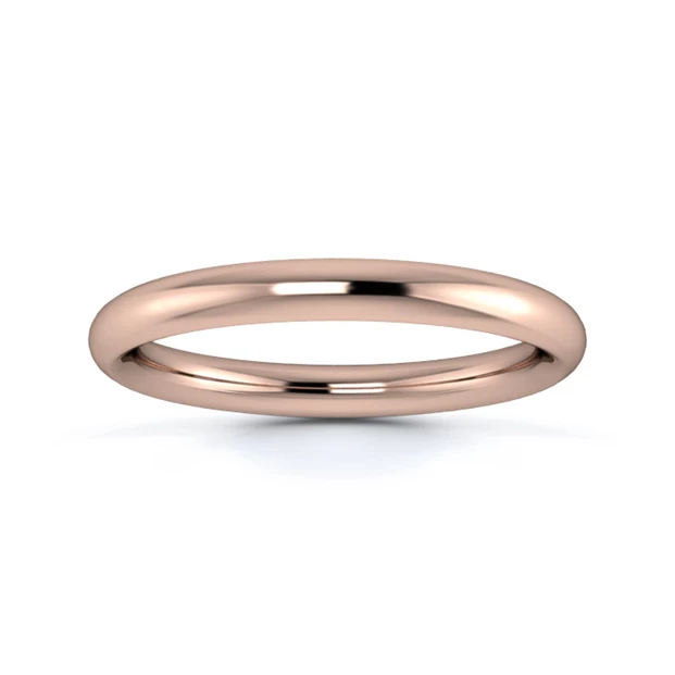 9K Rose Gold 2.5mm Heavy Weight Traditional Court Wedding Ring