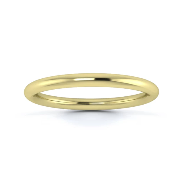 18K Yellow Gold 2mm Heavy Weight Traditional Court Wedding Ring