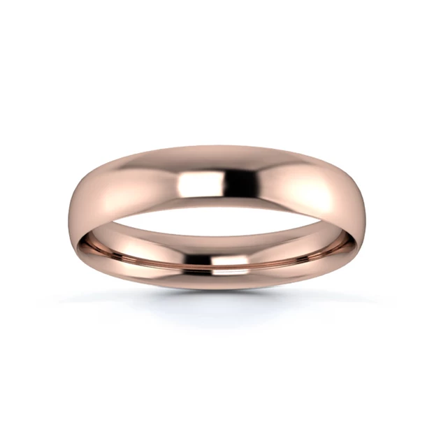 9K Rose Gold 4mm Light Weight Traditional Court Wedding Ring