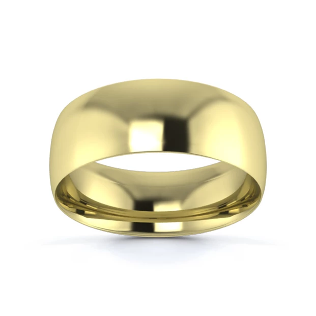 18K Yellow Gold 7mm Light Weight Traditional Court Wedding Ring