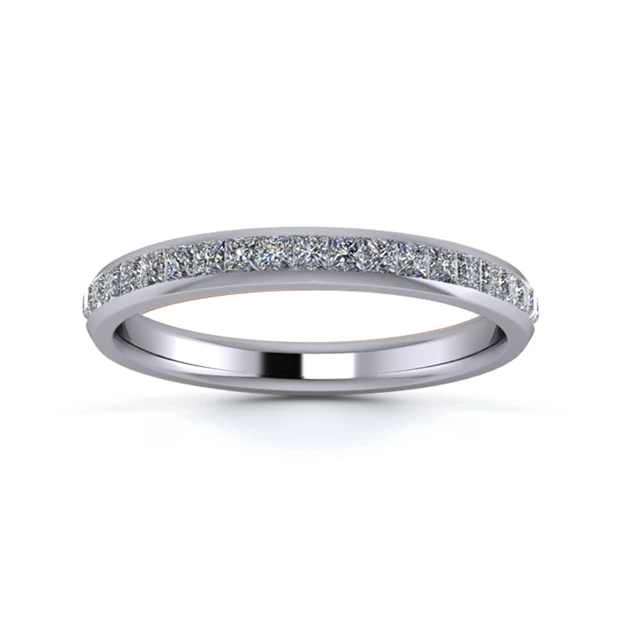 Platinum 2.5mm Half Princess Channel Diamond Set Ring