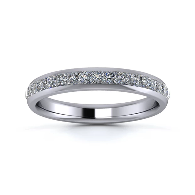 Platinum 3mm Full Princess Channel Diamond Set Ring