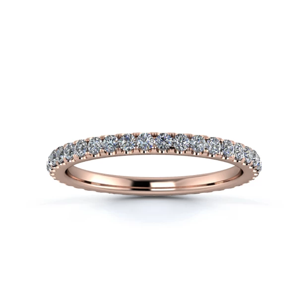 18K Rose Gold 1.8mm Full Micro Diamond Set Ring