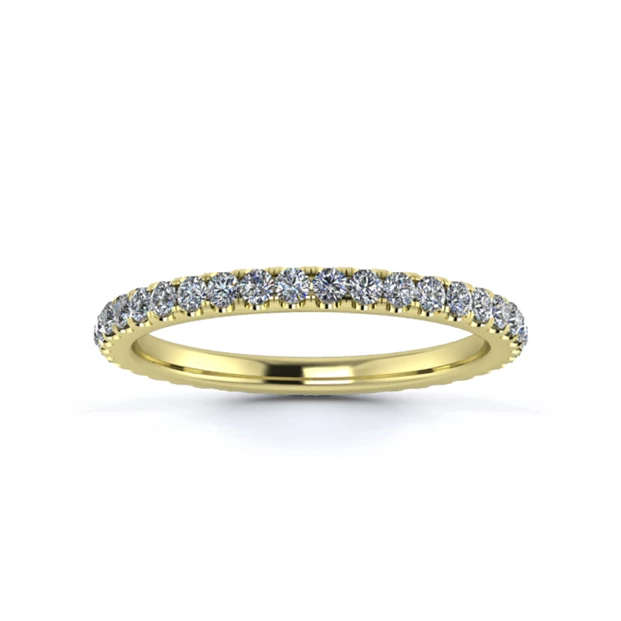 18K Yellow Gold 1.8mm Full Micro Diamond Set Ring