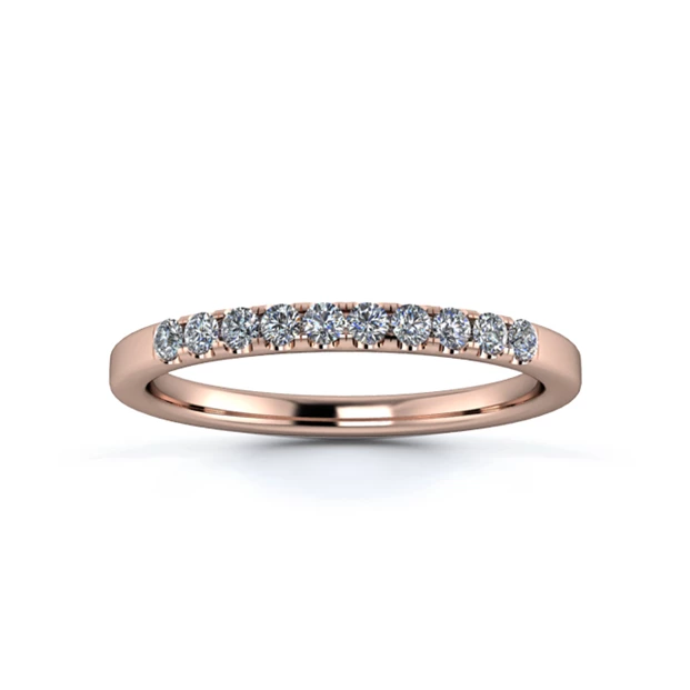 18K Rose Gold 1.8mm Quarter Micro Diamond Set Ring