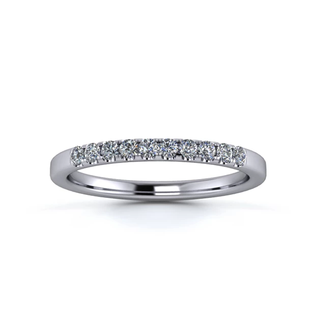 Platinum 1.8mm Quarter Micro Diamond Set Ring