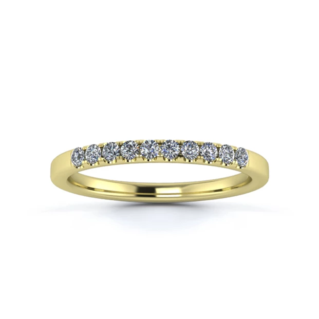 18K Yellow Gold 1.8mm Quarter Micro Diamond Set Ring