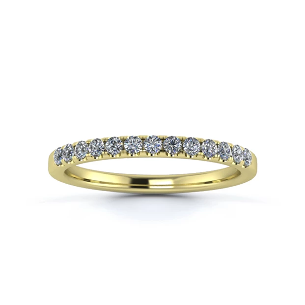 18K Yellow Gold 1.8mm One Third Micro Diamond Set Ring