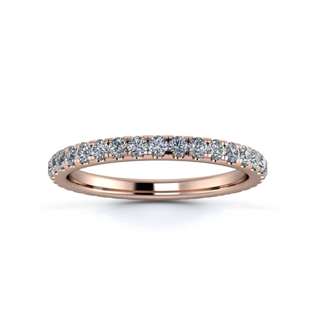 18K Rose Gold 2mm Full Micro Diamond Set Ring