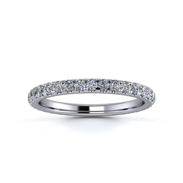 Platinum 2mm Full Micro Diamond Set Ring