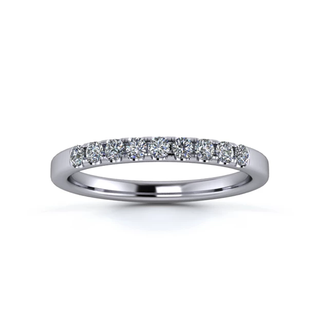 Platinum 2mm Quarter Micro Diamond Set Ring