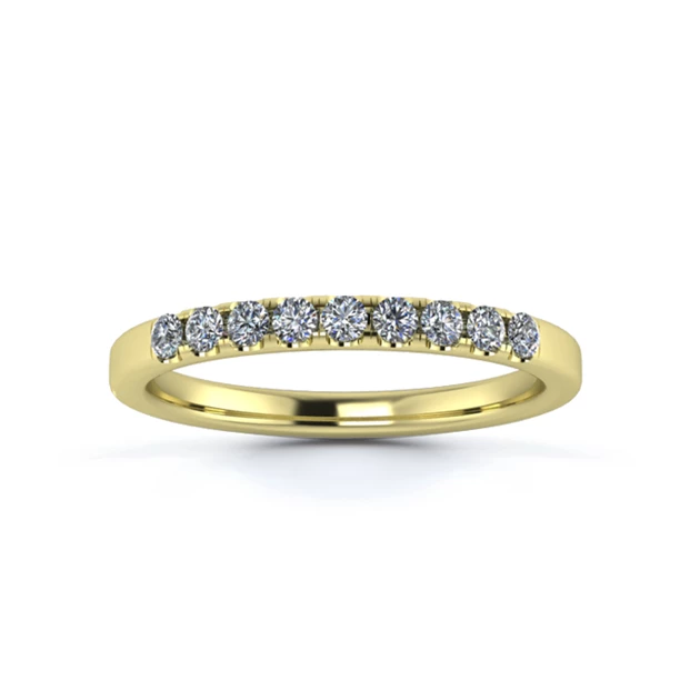 18K Yellow Gold 2mm Quarter Micro Diamond Set Ring