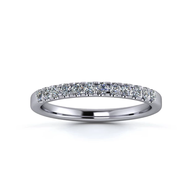 Platinum 2mm One Third Micro Diamond Set Ring