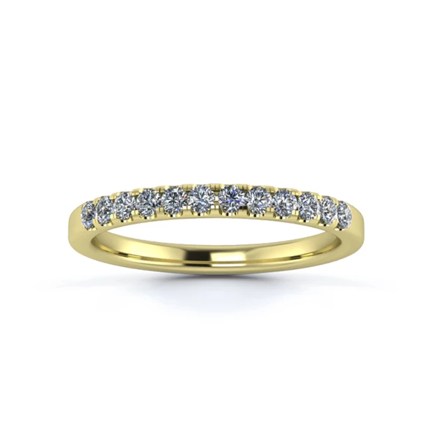 18K Yellow Gold 2mm One Third Micro Diamond Set Ring