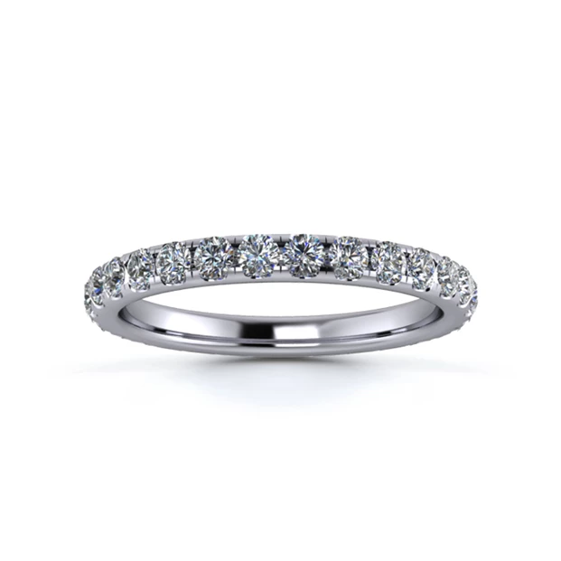 Platinum 2.2mm Full Micro Diamond Set Ring