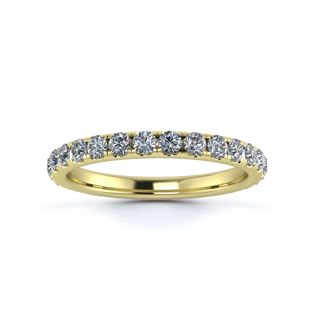 18K Yellow Gold 2.2mm Full Micro Diamond Set Ring