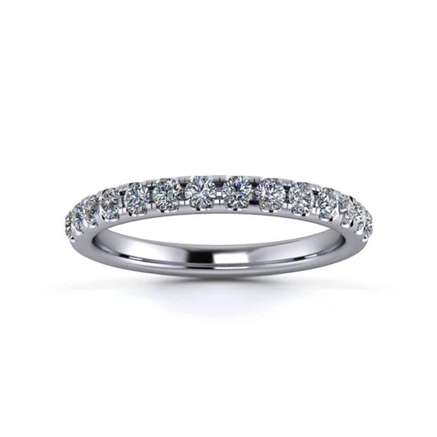 Platinum 2.2mm Half Micro Diamond Set Ring