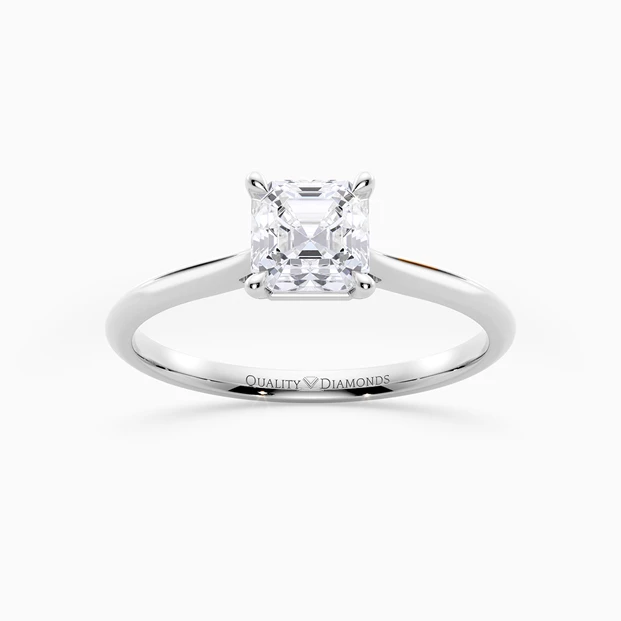 Asscher Carys Diamond Ring in Palladium