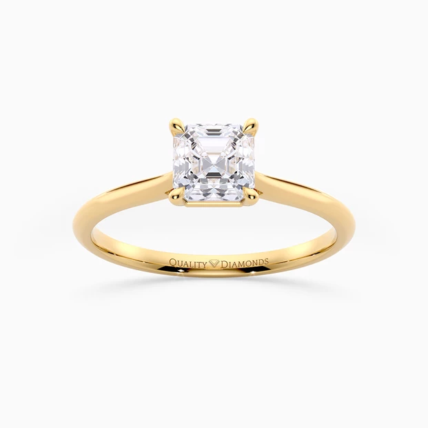 Asscher Carys Diamond Ring in 18K Yellow Gold