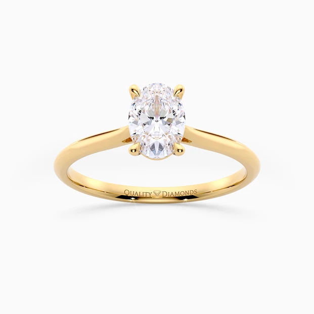 Oval Carys Diamond Ring in 9K Yellow Gold