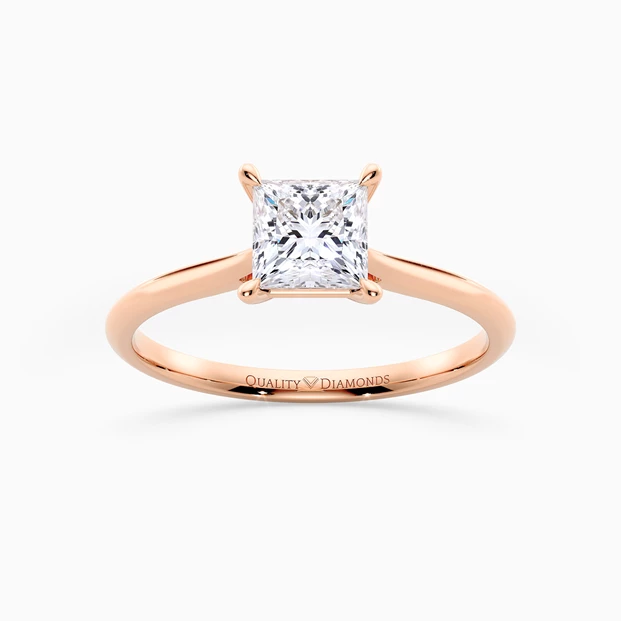 Princess Carys Diamond Ring in 9K Rose Gold