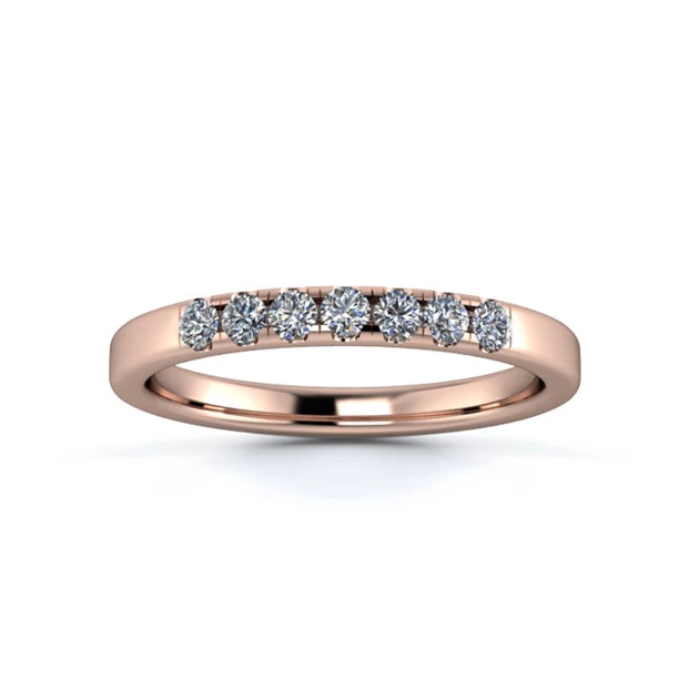 18K Rose Gold 2.2mm Quarter Micro Diamond Set Ring