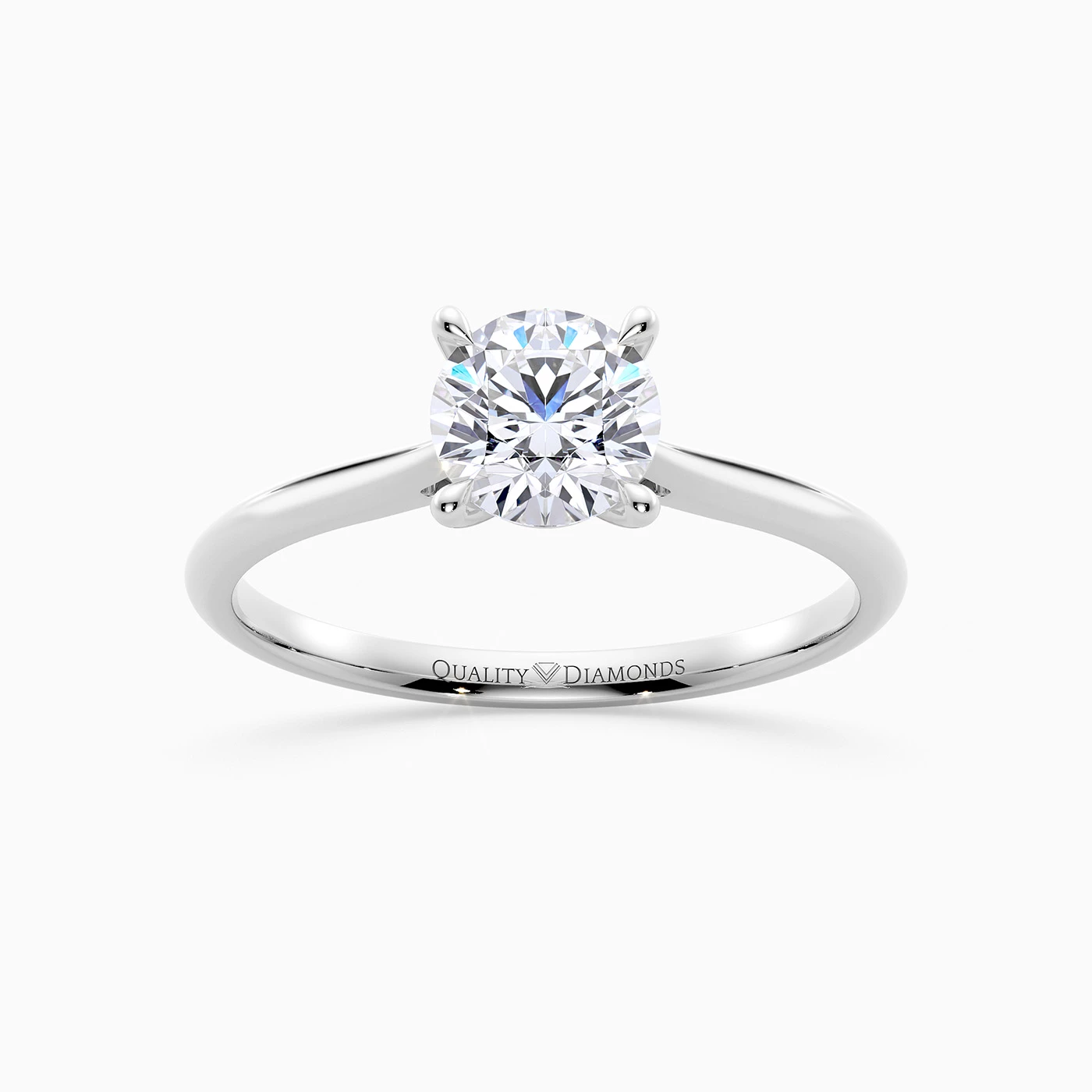 Round Brilliant Carys Diamond Ring in Palladium