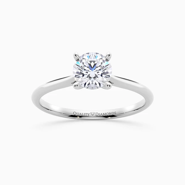 Round Brilliant Carys Diamond Ring in 18K White Gold