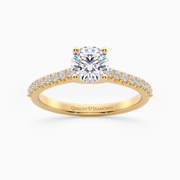 Diamond Set Round Brilliant Amorette Diamond Ring in 9K Yellow Gold